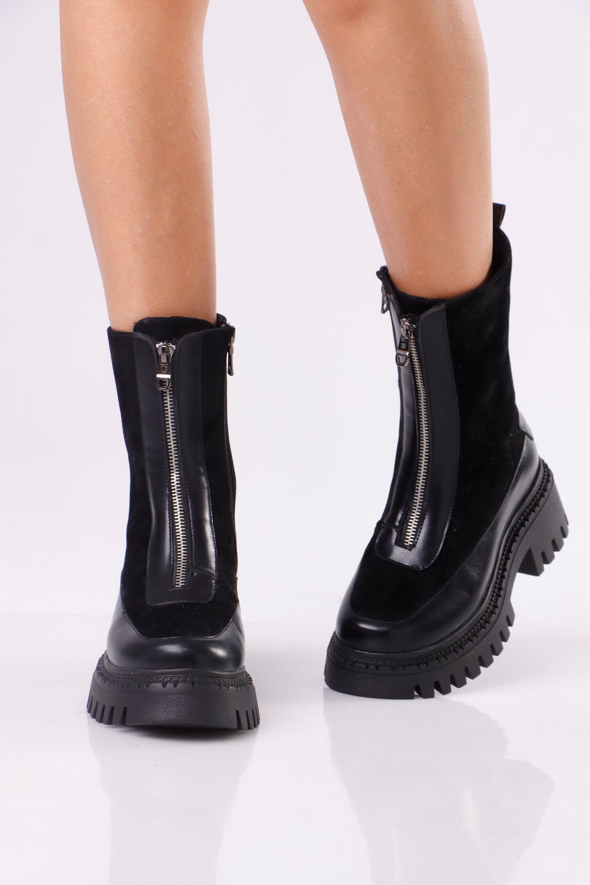 Suede Platform Ankle Boots
