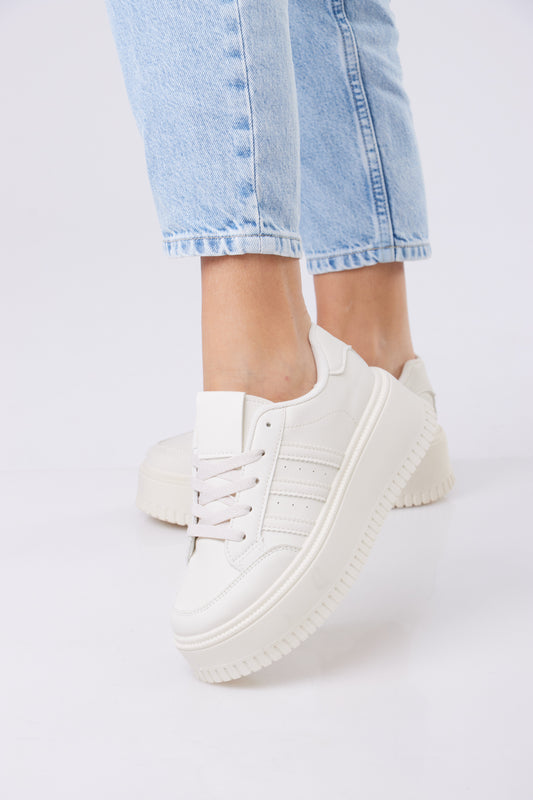 Cream Platform Sneakers