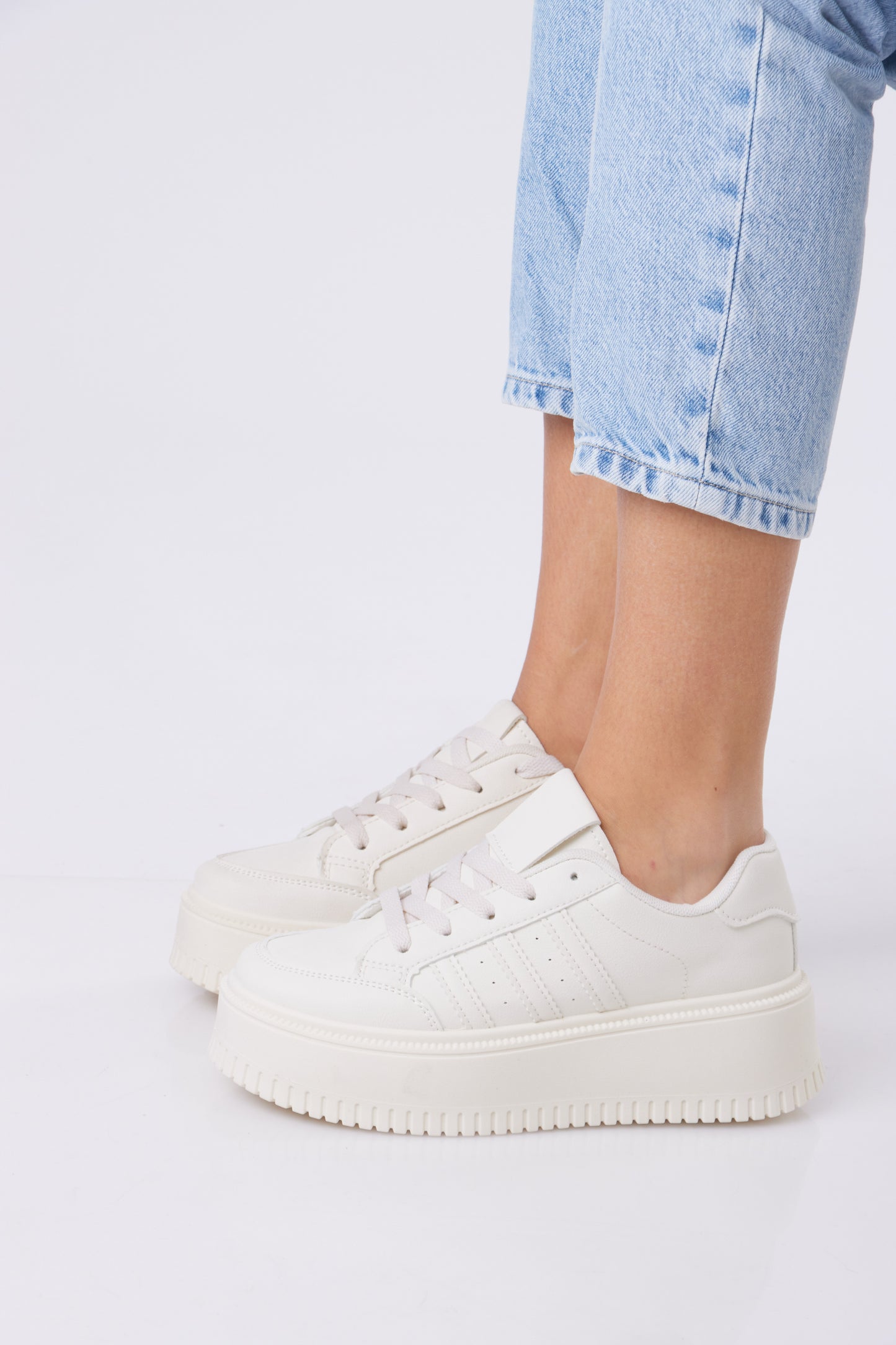 Cream Platform Sneakers