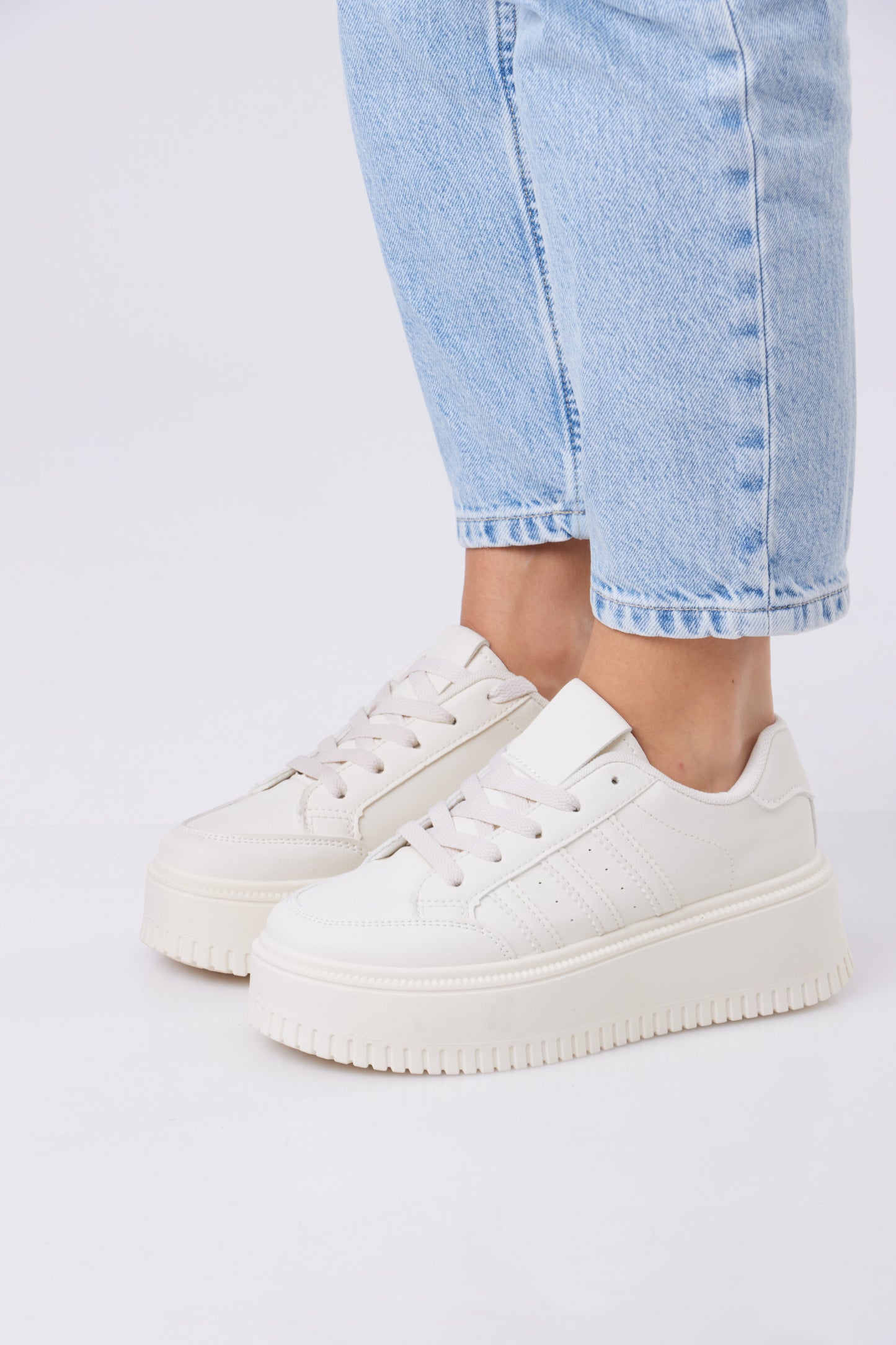 Cream Platform Sneakers