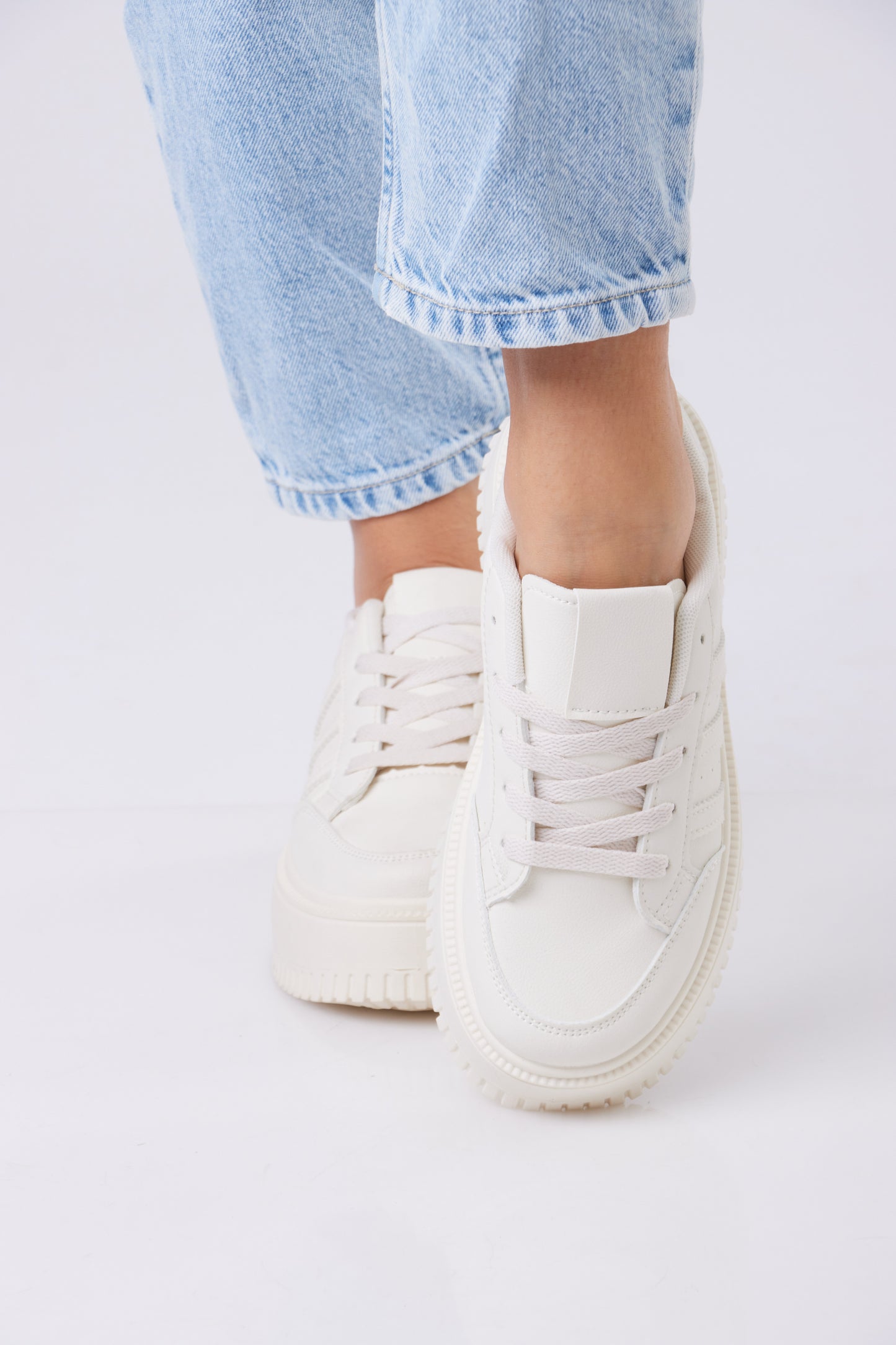 Cream Platform Sneakers