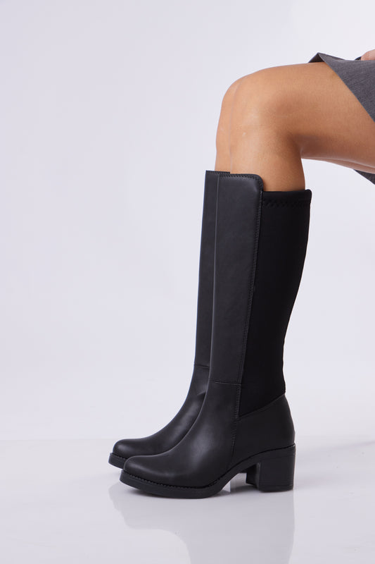 Elastic Leather Boot