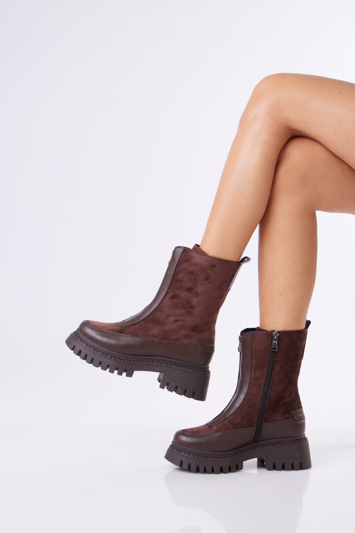 Suede Platform Ankle Boots