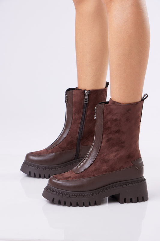 Suede Platform Ankle Boots