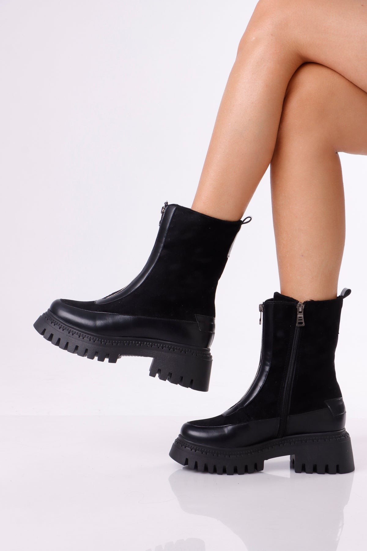 Suede Platform Ankle Boots