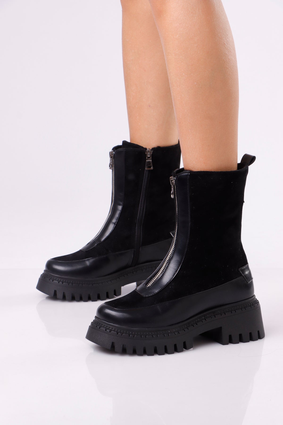 Suede Platform Ankle Boots