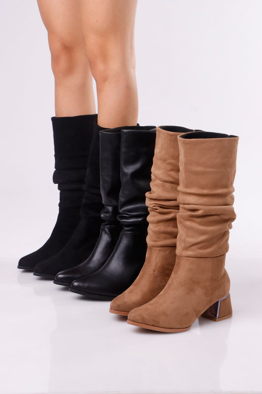 Women’s Suede Slouch Mid-Calf Boots