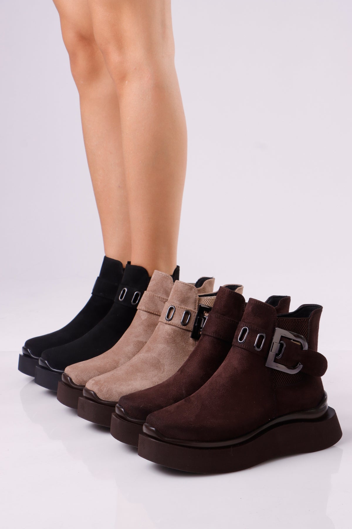 Women’s Ankle Boots with Buckle Detail