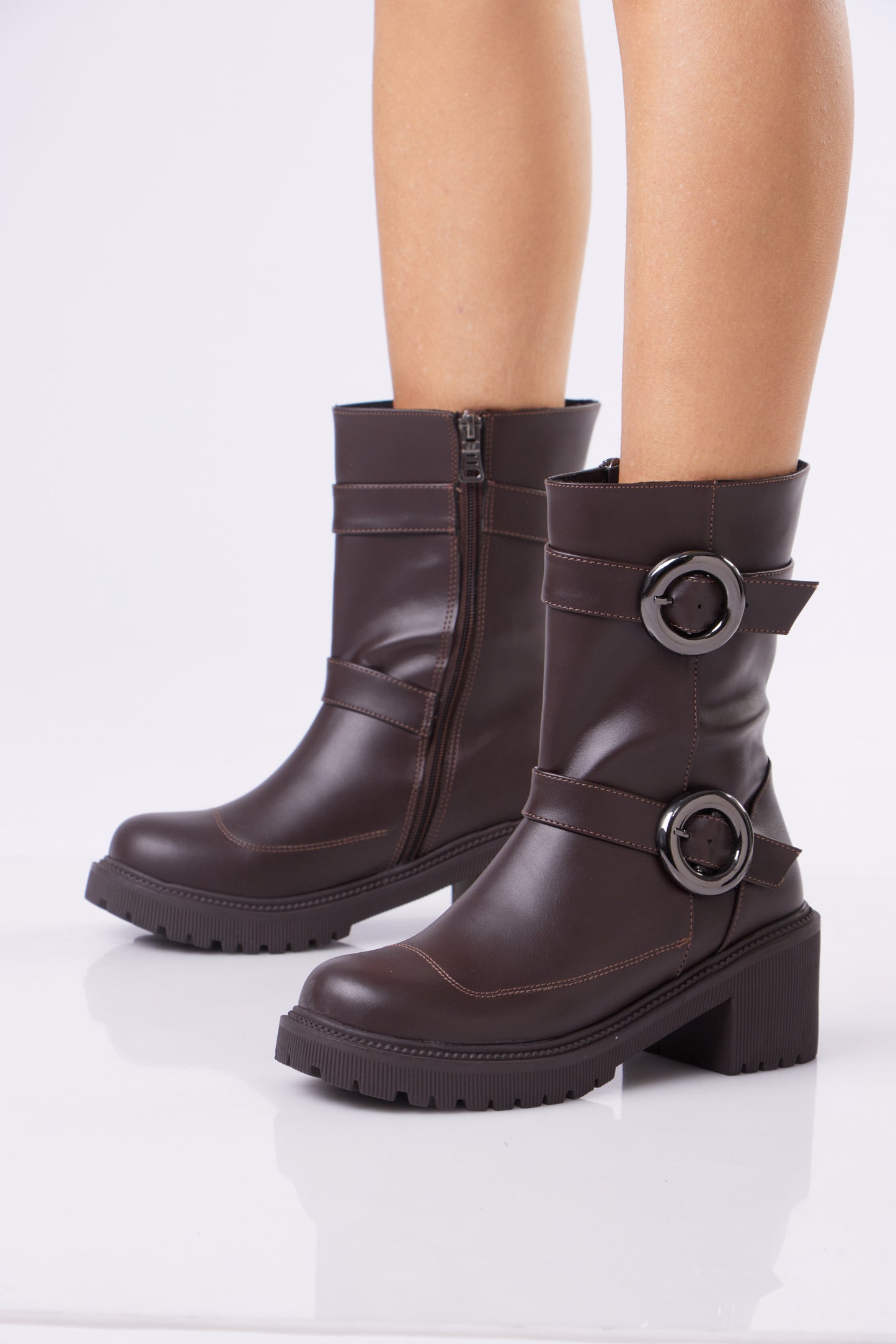 Women’s Chunky Ankle Boots with Ring Detail
