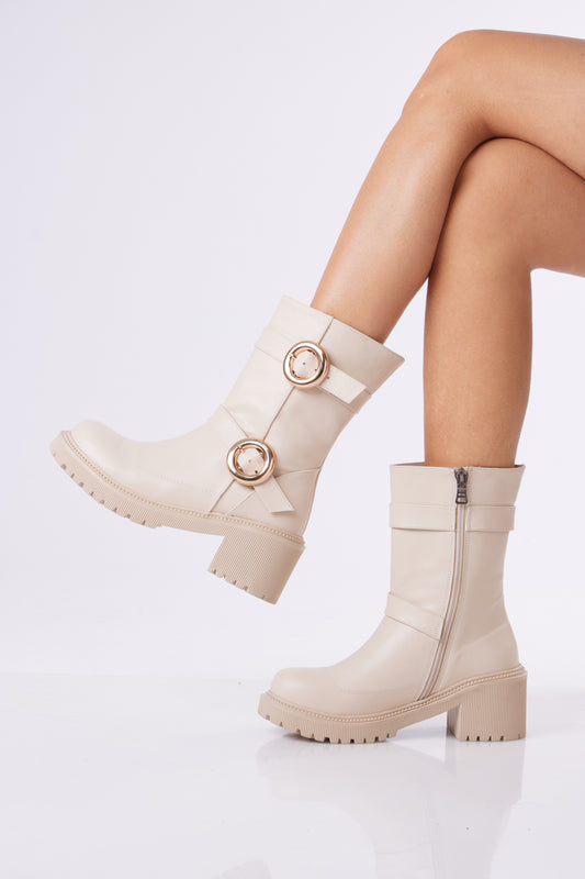 Women’s Chunky Ankle Boots with Ring Detail