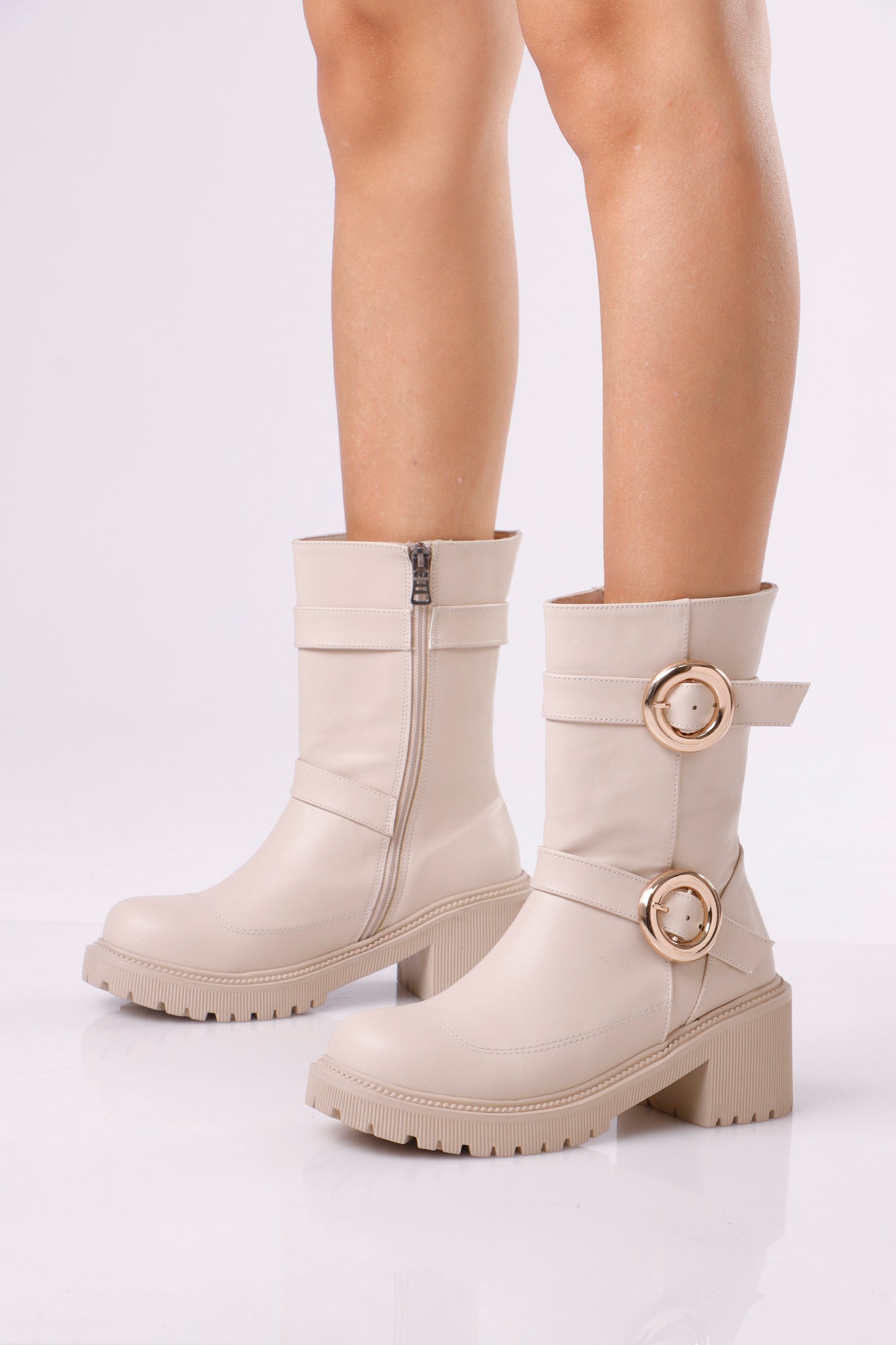 Women’s Chunky Ankle Boots with Ring Detail