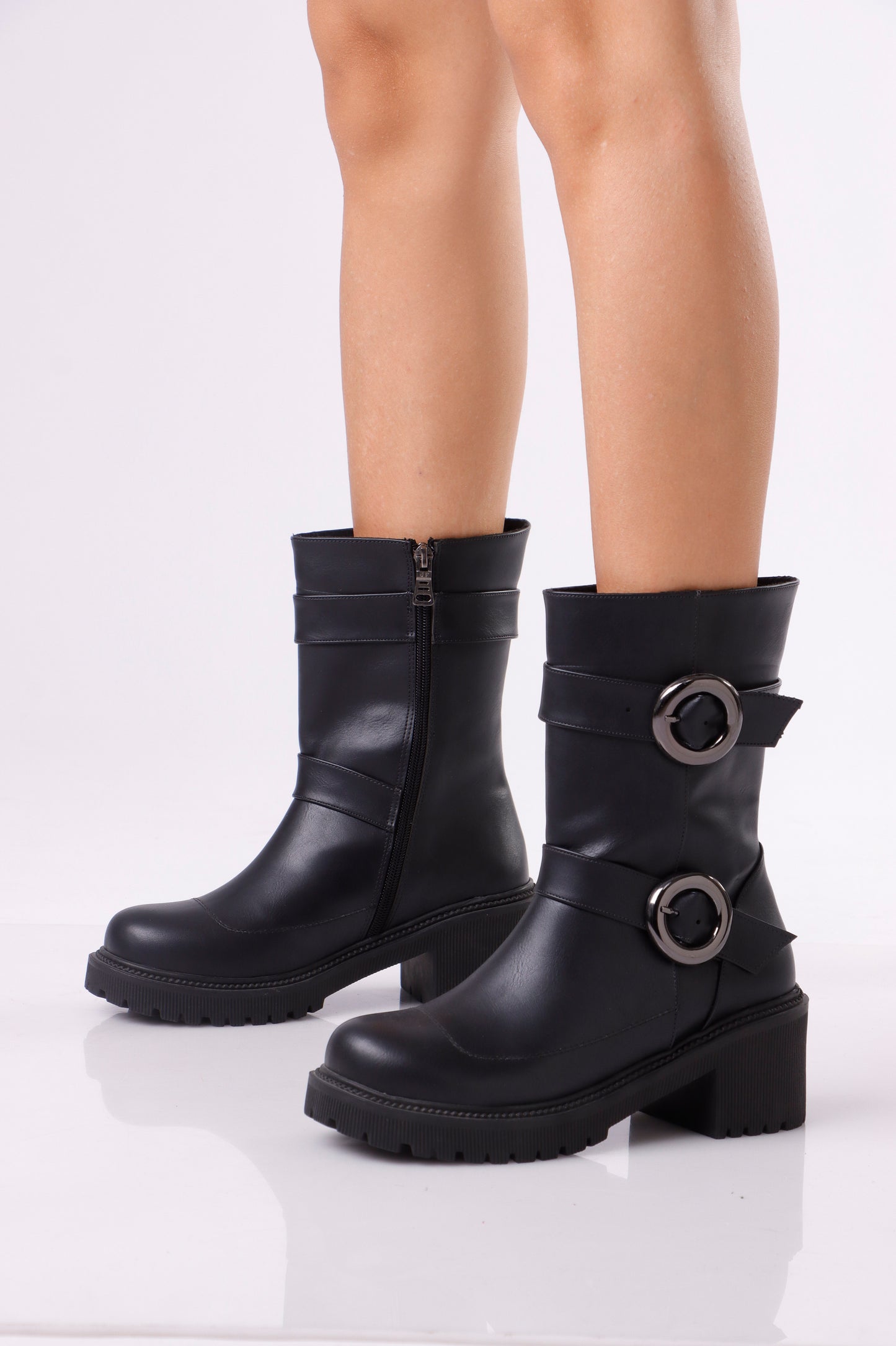 Women’s Chunky Ankle Boots with Ring Detail