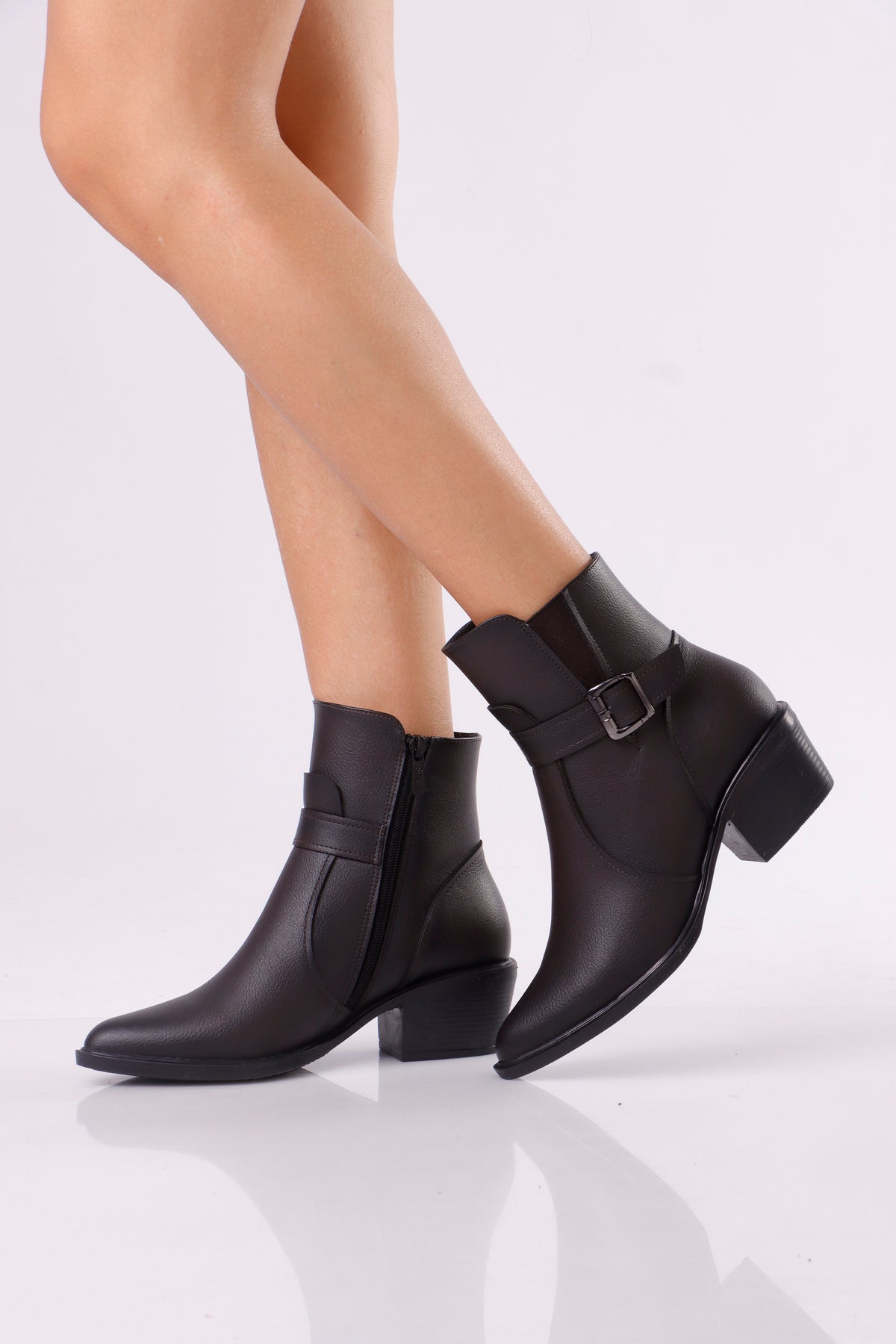 Women’s Ankle Boots with Buckle Strap